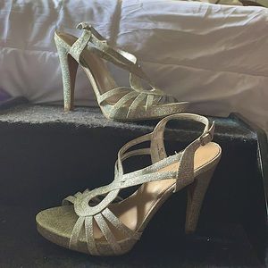 Sparkly Silver 2 1/2 inch heel